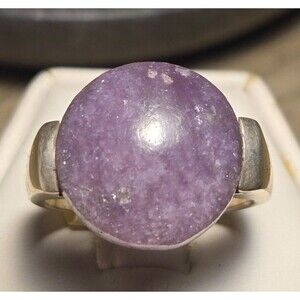 Purple Stone vintage sterling silver ring sz 8.5